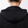 Yünlü Anagram fermuarlı kapüşonlu sweatshirt Siyah
