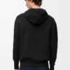 Yünlü fermuarlı kapüşonlu sweatshirt Siyah