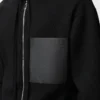 Yünlü fermuarlı kapüşonlu sweatshirt Siyah