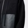 Yünlü fermuarlı kapüşonlu sweatshirt Siyah