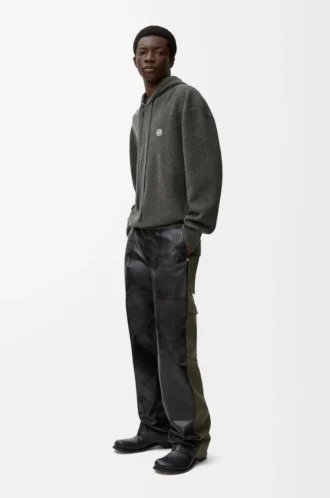 Yünlü gri kapüşonlu sweatshirt