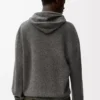 Yünlü gri kapüşonlu sweatshirt