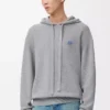 Yünlü kapüşonlu sweatshirt Açık gri melanj