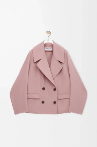 Yünlü kısa ceket Pembe