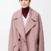 Yünlü kısa ceket Pembe