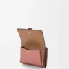 Yumuşak damarlı dana derisinden üç katlı cüzdan Blush/Mahogany