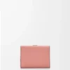 Yumuşak damarlı dana derisinden üç katlı cüzdan Blush/Mahogany