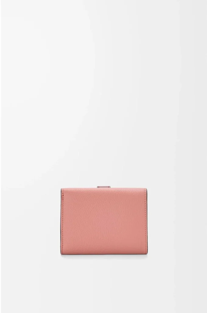 Yumuşak damarlı dana derisinden üç katlı cüzdan Blush/Mahogany