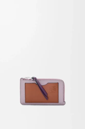 Yumuşak damarlı dana derisinden madeni para kartlık Dirty Mauve/Squirrel