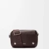 Yumuşak damarlı dana derisinden üretilmiş küçük Pebble messenger çanta Oxblood