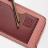 Yumuşak damarlı dana derisinden yapılmış bozuk para kartlık Blush/Mahogany