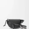 Yumuşak dana derisi ve jakarlı Mini Gate Dual çanta Siyah