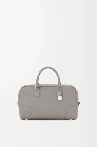 Yumuşak grenli dana derisinden Amazona 28 çanta Pearl Grey
