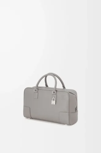 Yumuşak grenli dana derisinden Amazona 28 çanta Pearl Grey