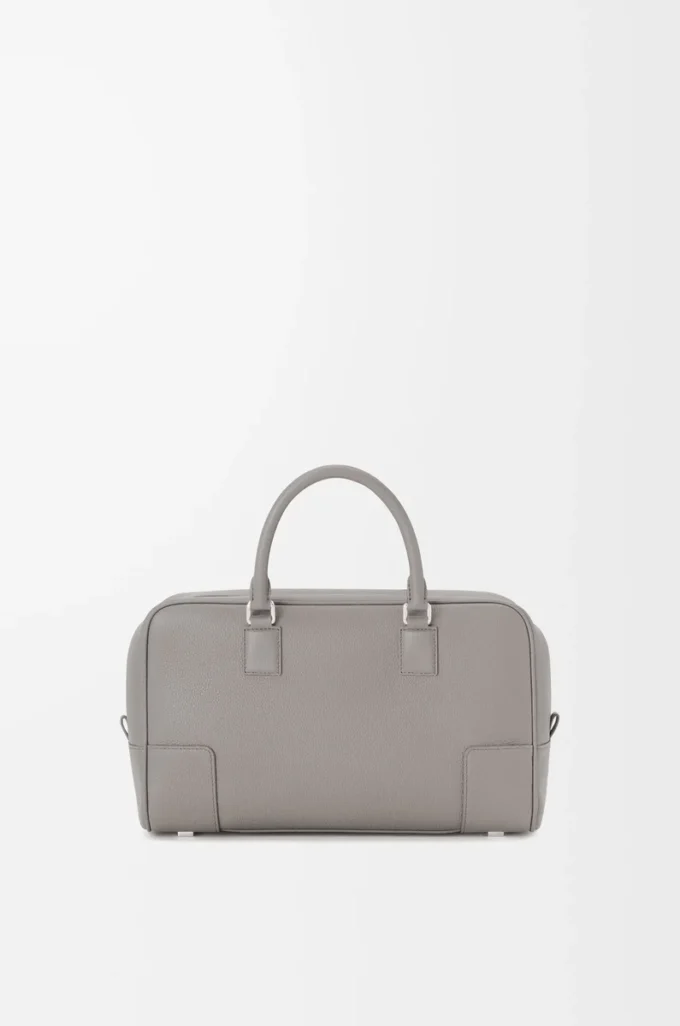 Yumuşak grenli dana derisinden Amazona 28 çanta Pearl Grey