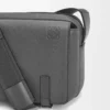 Yumuşak grenli dana derisinden XS Military messenger çanta Antrasit