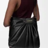 Yumuşak nappa kuzu derisinden drape tote Siyah